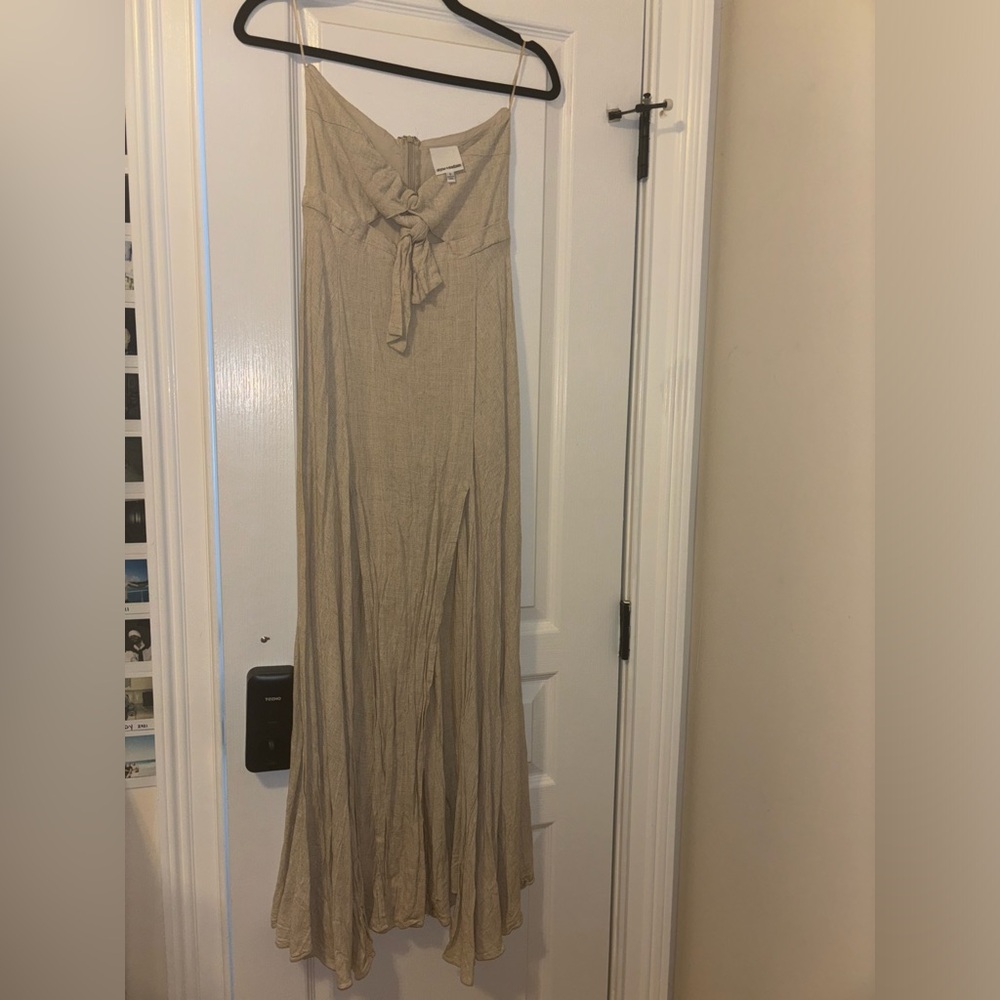 Strapless Beige Maxi Dress